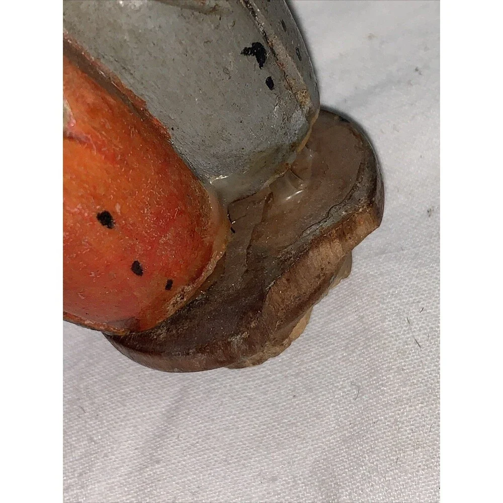 Vintage Hand Carved Mechanical Bottle Stopper Kissing Couple Wood Folk Art FLAWS